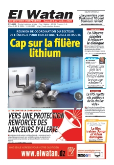 Couverture de El Watan du 08 novembre 2025