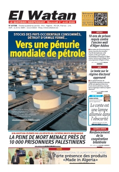 cover El Watan n°20260401