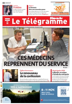 Couverture de Le Télégramme Brest Ville du 09 novembre 2025
