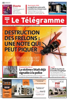 Couverture de Le Télégramme Brest Ville du 15 novembre 2025