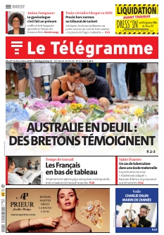 Couverture de Le Télégramme Brest Ville du 16 décembre 2025