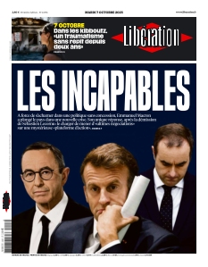 Cover of Libération from 06 October 2025