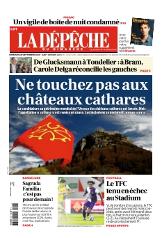 Couverture de La Dépêche du Midi Lot du 28 septembre 2025
