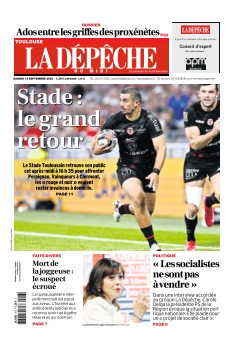 Couverture de La Dépêche du Midi Edition Toulouse du 13 septembre 2025