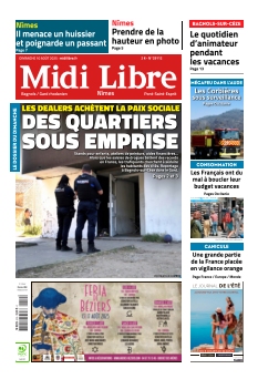 Couverture de Midi Libre Bagnols du 10 août 2025