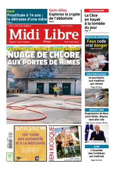 Couverture de Midi Libre Bagnols du 11 août 2025