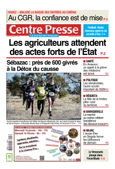 cover Centre Presse Aveyron n°20260105