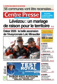 cover Centre Presse Aveyron n°20260115