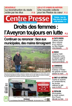 cover Centre Presse Aveyron n°20260304