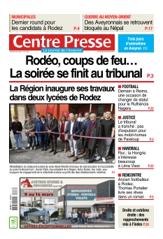 cover Centre Presse Aveyron n°20260313