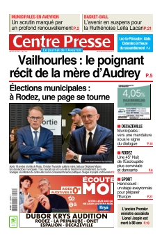 cover Centre Presse Aveyron n°20260324