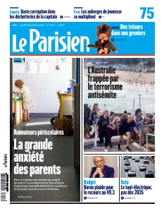 Cover of Le Parisien Paris from 15 December 2025