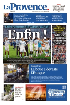 Couverture de La Provence Marseille du 23 septembre 2025