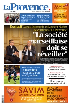 Couverture de La Provence Marseille du 21 novembre 2025
