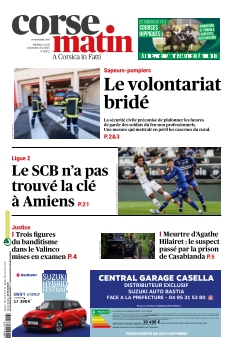 Couverture de Corse Matin du 13 septembre 2025