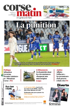 Couverture de Corse Matin du 08 novembre 2025