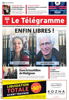 cover Le télégramme Quimper n°20251105