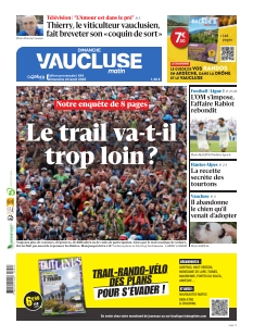 cover Le Dauphiné Libéré - Avignon et Carpentras, Haut-Vaucluse n°20250824