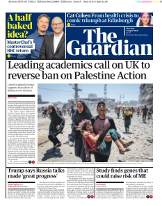 Couverture de The Guardian du 07 août 2025