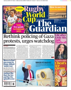 Couverture de The Guardian du 16 août 2025