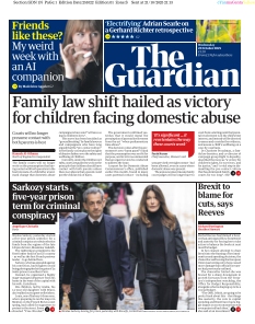 Couverture de The Guardian du 22 octobre 2025