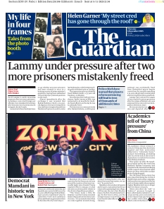 Couverture de The Guardian du 06 novembre 2025