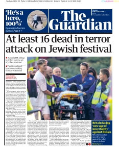 Cover of The Guardian from 15 December 2025