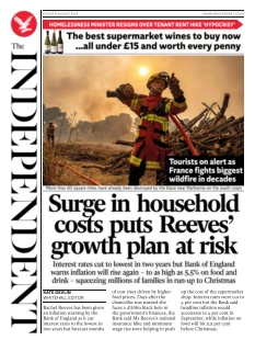 Couverture de The Independent du 08 août 2025