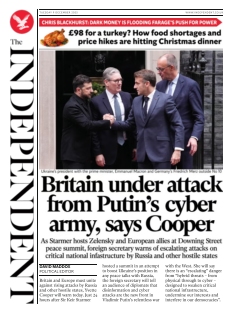 Couverture de The Independent du 09 décembre 2025