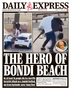 Cover of Daily Express from 15 December 2025