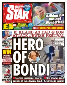 Cover of Daily Star from 15 December 2025