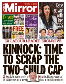 Cover of Sunday Mirror from 17 August 2025