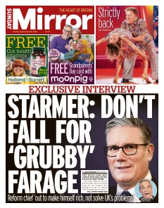 Cover of Sunday Mirror from 