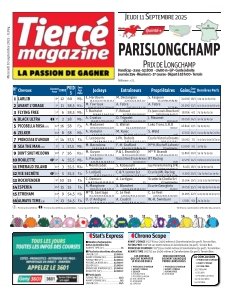 Couverture de Tiercé magazine du 10 septembre 2025