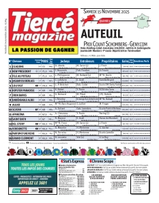 Couverture de Tiercé magazine du 14 novembre 2025
