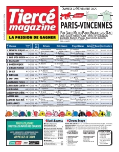 Couverture de Tiercé magazine du 21 novembre 2025