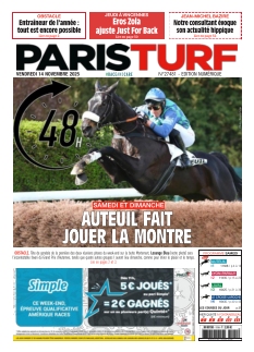 Couverture de Paris Turf du 14 novembre 2025