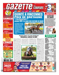 Couverture de La Gazette des Courses du 15 novembre 2025